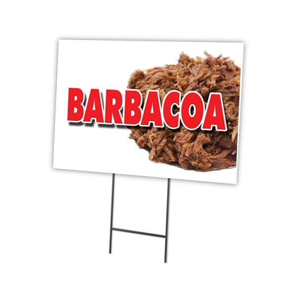 Barbacoa Yard Sign & Stake outdoor plastic coroplast window, C-1824 Barbacoa